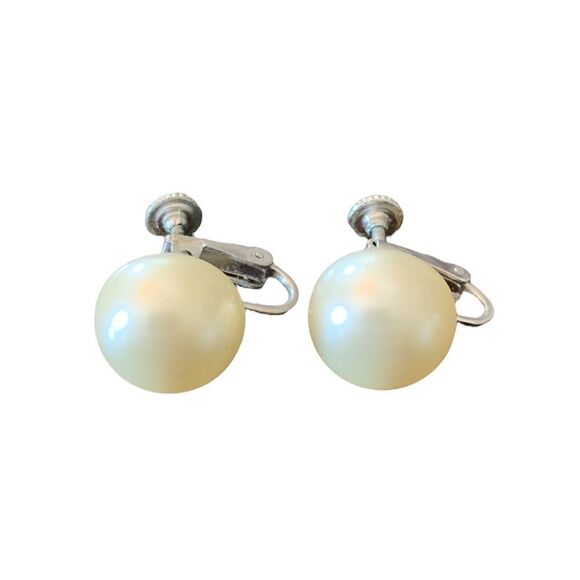 Vintage Bundle of Five Screw Back Clip On Round Earrings Costume Jewelry - Picture 5 of 13